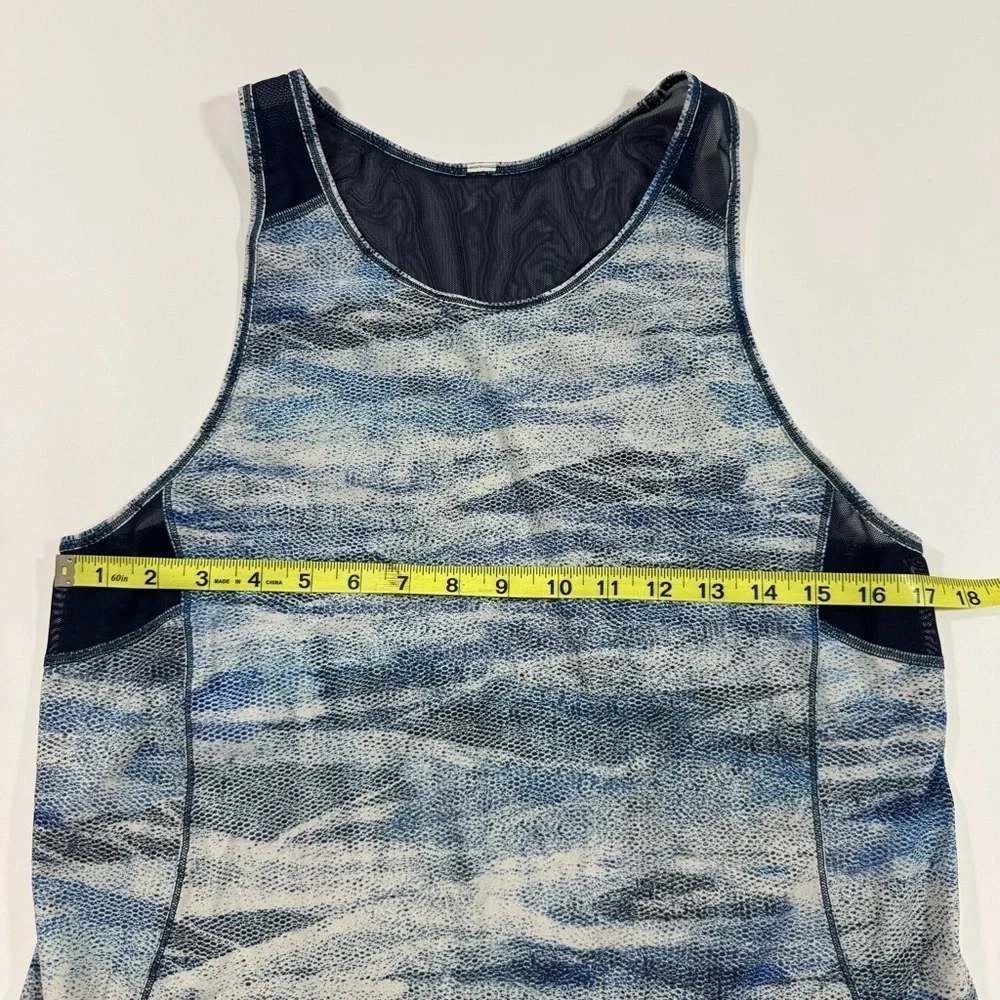 Lululemon Sculpt Tank II Mesh Scape Multi True Navy Blue Sleeveless